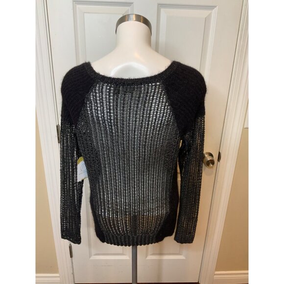 Eileen Fisher The FIsher Project Black Shimmering Loose Knit Sweater, Size S - Picture 4 of 5